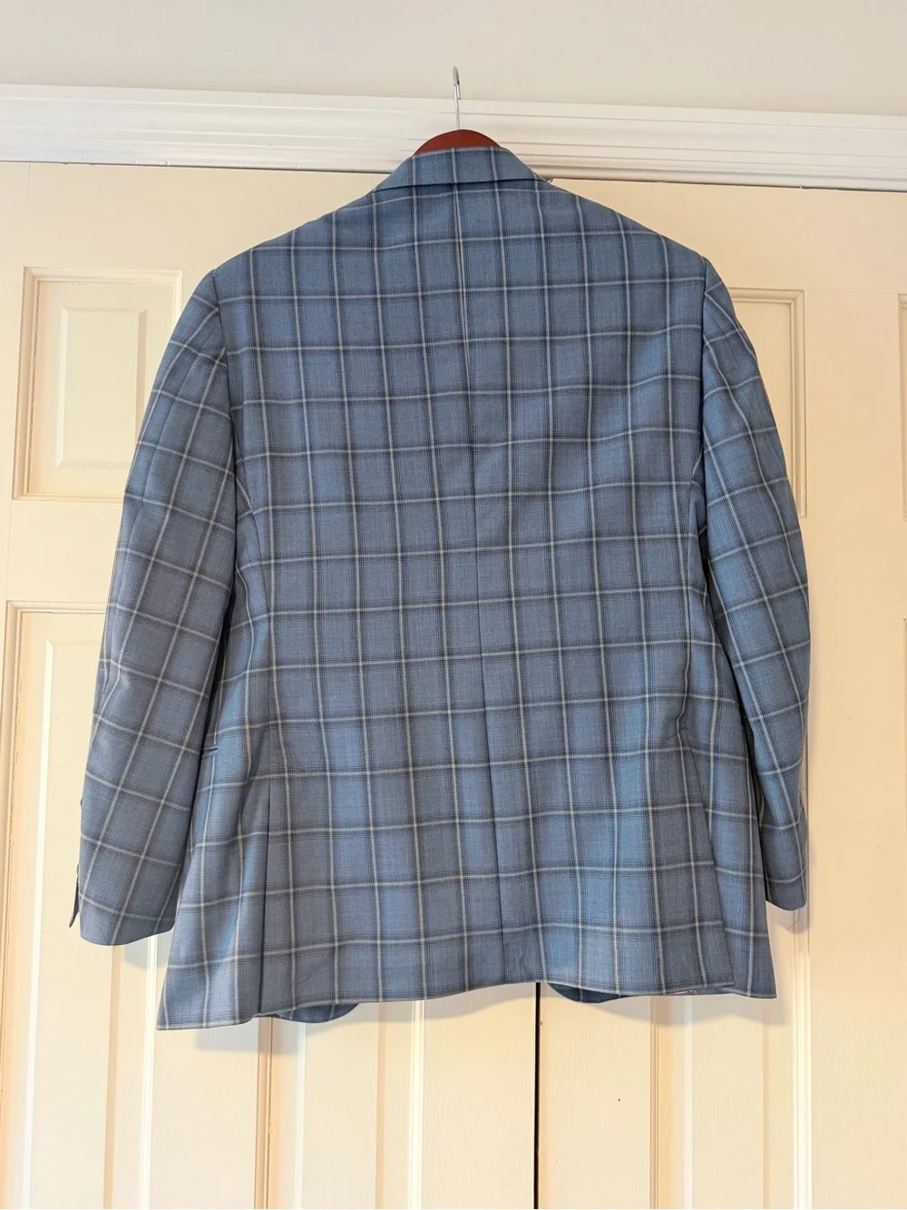 Tom James Holland & Sherry Super 100’s Blue Windowpane Sport Coat 36R